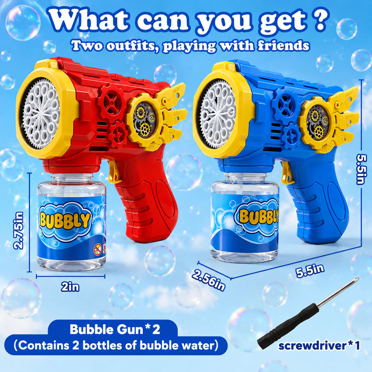 BubbleBlaze™ | Automatic Bubble Gun (2-Pack)