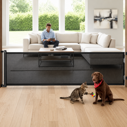 Extra Tall Retractable Baby & Pet Gate | 87cm Safety Barrier