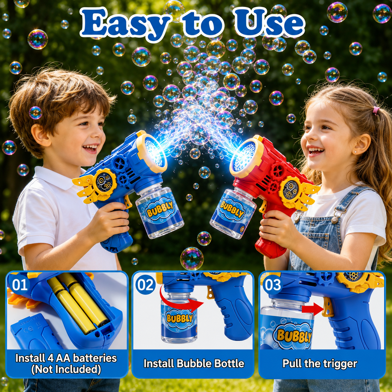 BubbleBlaze™ | Automatic Bubble Gun (2-Pack)