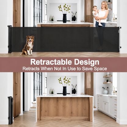Extra Tall Retractable Baby & Pet Gate | 87cm Safety Barrier