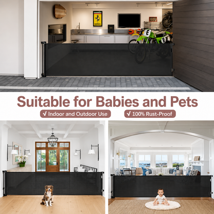Extra Tall Retractable Baby & Pet Gate | 87cm Safety Barrier