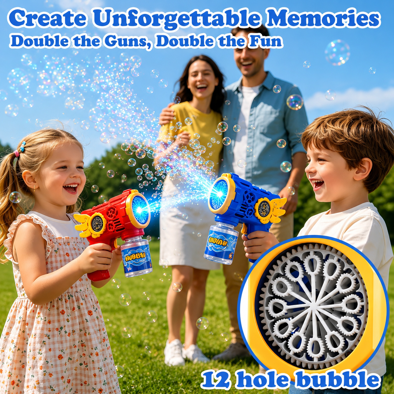 BubbleBlaze™ | Automatic Bubble Gun (2-Pack)