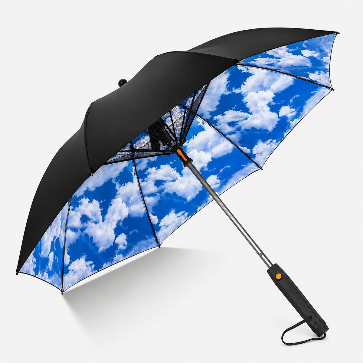 CoolShield Sun Umbrella: UPF 50+ with Fan & Misting Spray