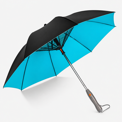 CoolShield Sun Umbrella: UPF 50+ with Fan & Misting Spray