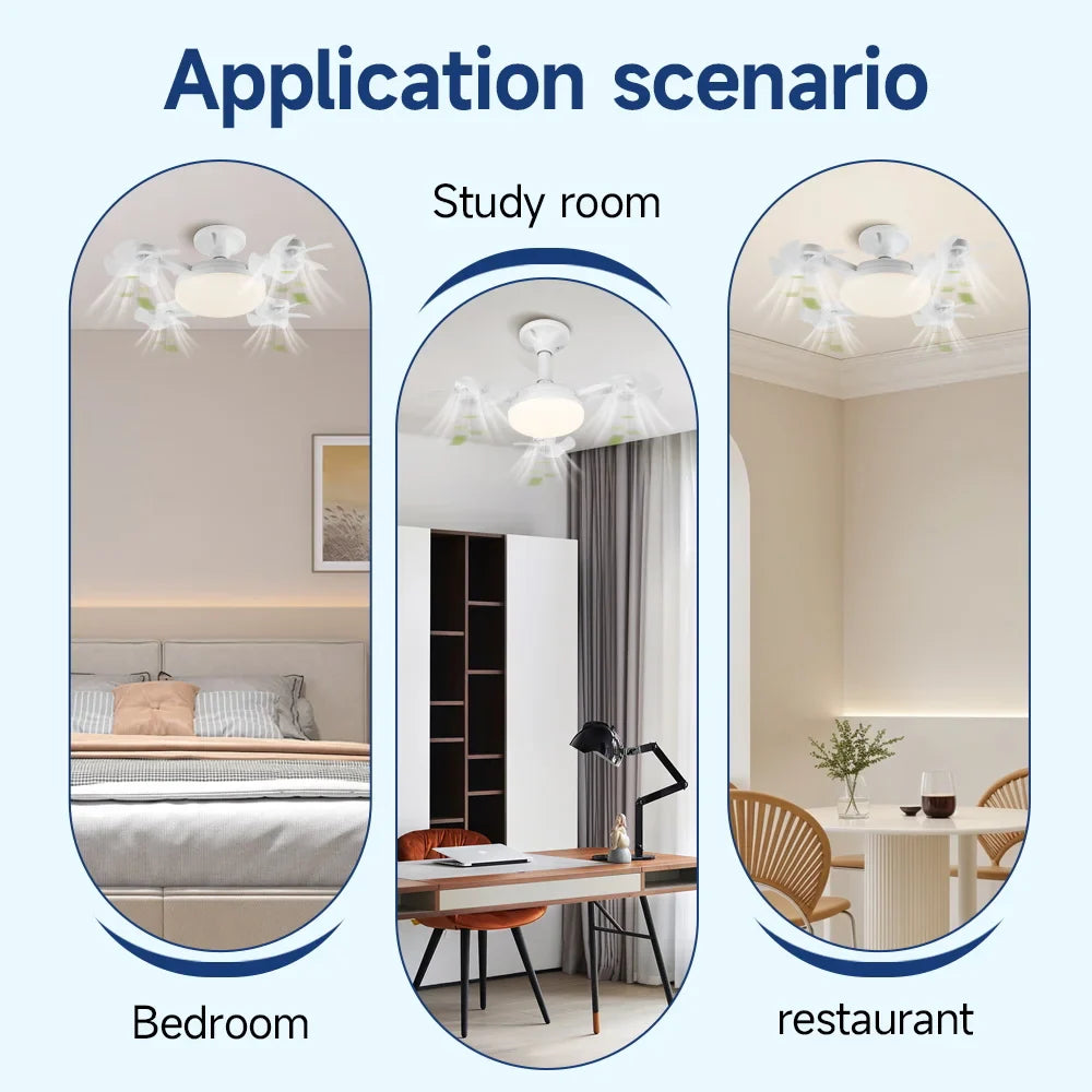 Ceiling LED Fan Light Remote Control Adjustable  3-Speed