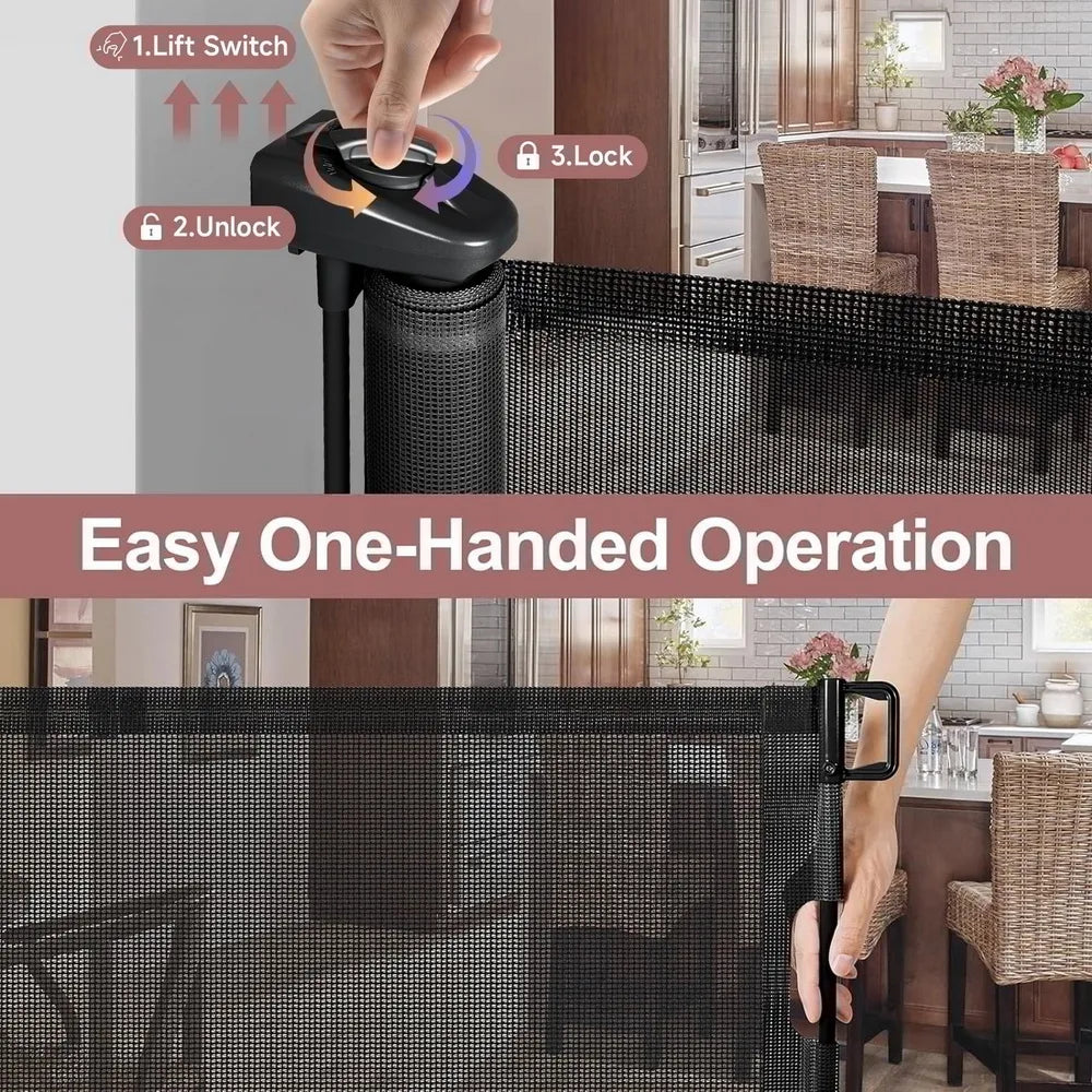 Extra Tall Retractable Baby & Pet Gate | 87cm Safety Barrier