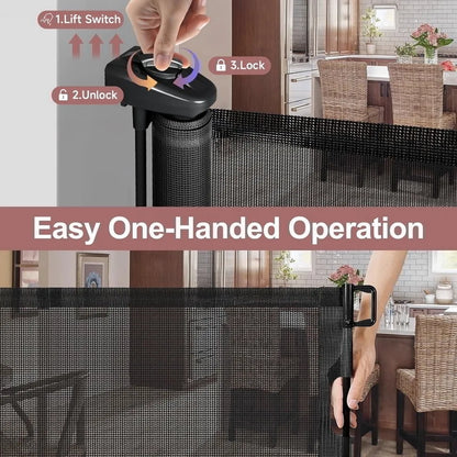 Extra Tall Retractable Baby & Pet Gate | 87cm Safety Barrier