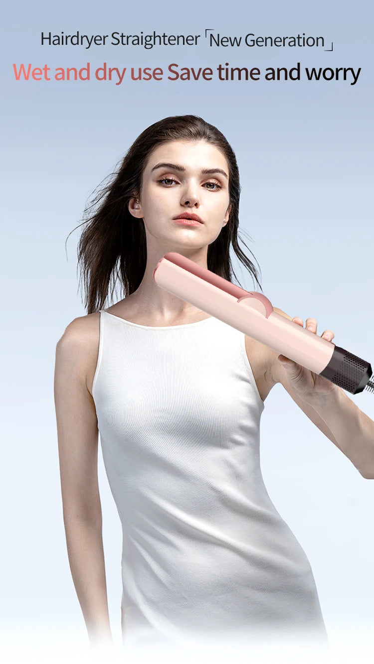 Secador y Plancha de pelo Profesional 2 en 1 - Seca y alisa en minutos