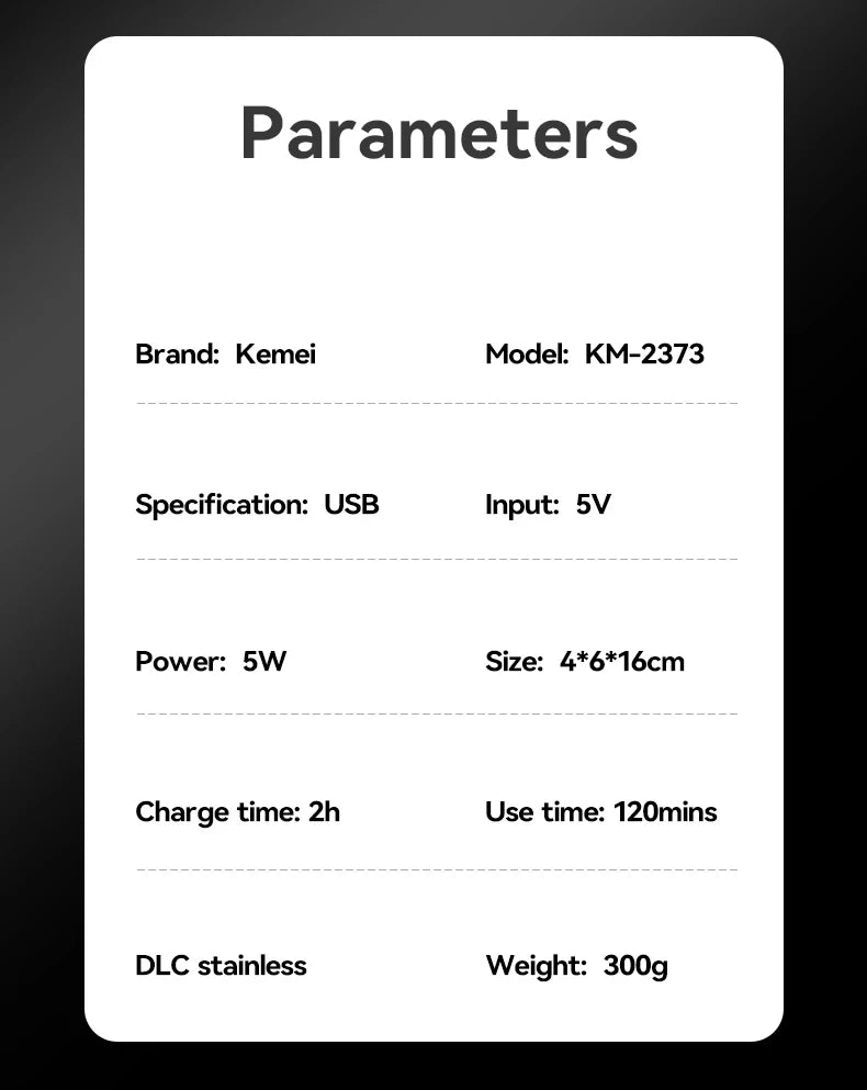 Kemei KM-2373 Professional Hair Clipper - Potencia y precisión en cada corte