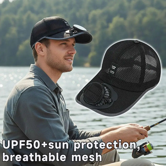Solar Fan Hat USB Rechargeable for Outdoor Summer Activities