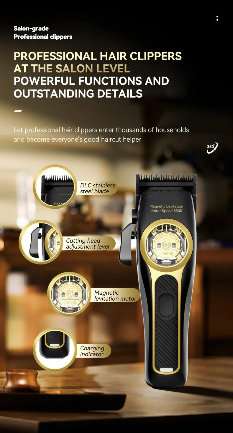 Kemei KM-2373 Professional Hair Clipper - Potencia y precisión en cada corte
