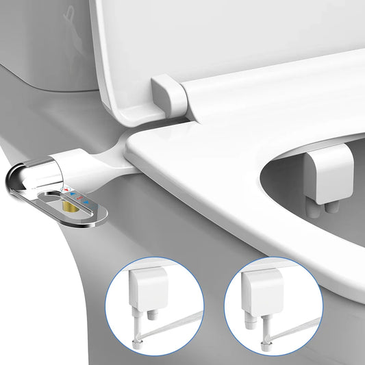 Non-Electric Bidet Toilet Attachment – Dual Nozzle, Adjustable Water Pressure