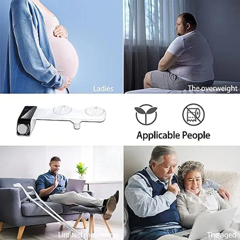 Adjustable Non-Electric Bidet Toilet Seat - Ultra-Thin Installation