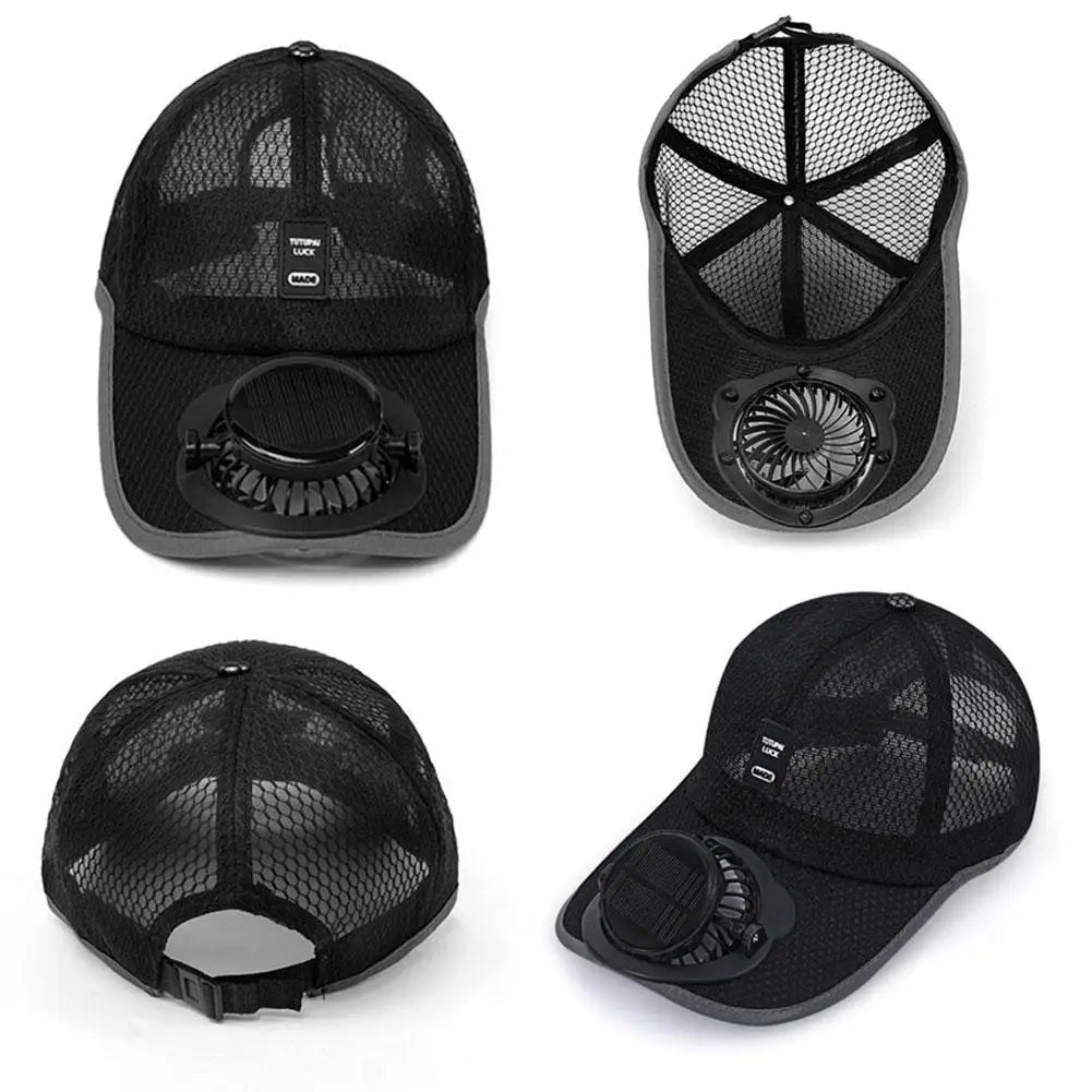 Solar Fan Hat USB Rechargeable for Outdoor Summer Activities