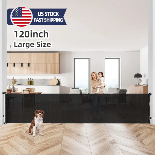 Extra Tall Retractable Baby & Pet Gate | 87cm Safety Barrier