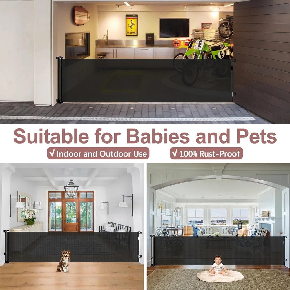 Extra Tall Retractable Baby & Pet Gate | 87cm Safety Barrier