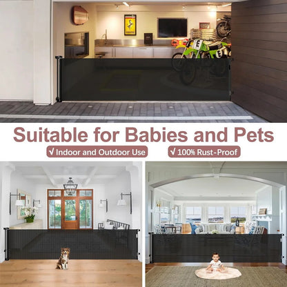 Extra Tall Retractable Baby & Pet Gate | 87cm Safety Barrier
