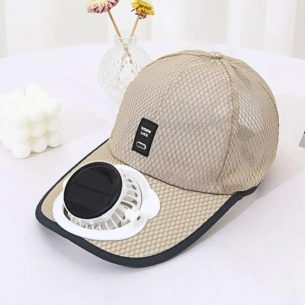 Solar Fan Hat USB Rechargeable for Outdoor Summer Activities