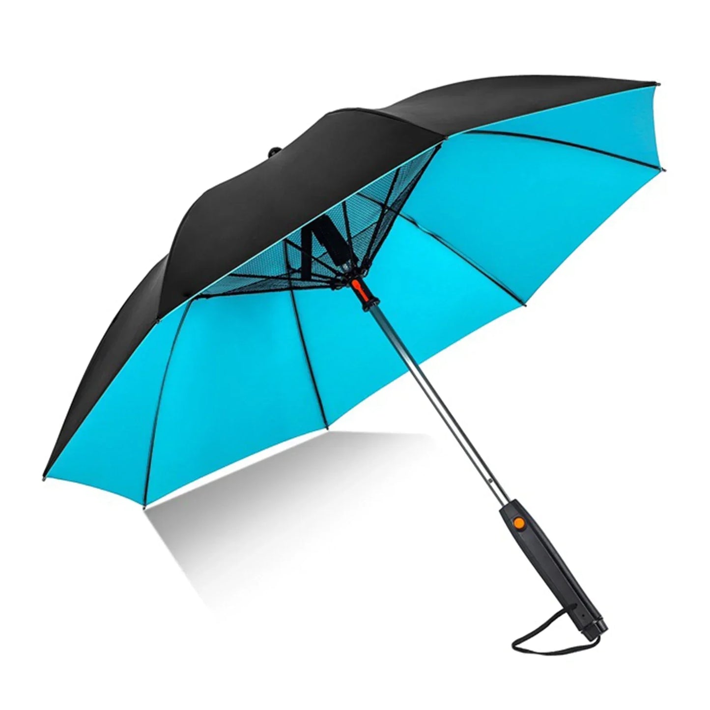 CoolShield Sun Umbrella: UPF 50+ with Fan & Misting Spray