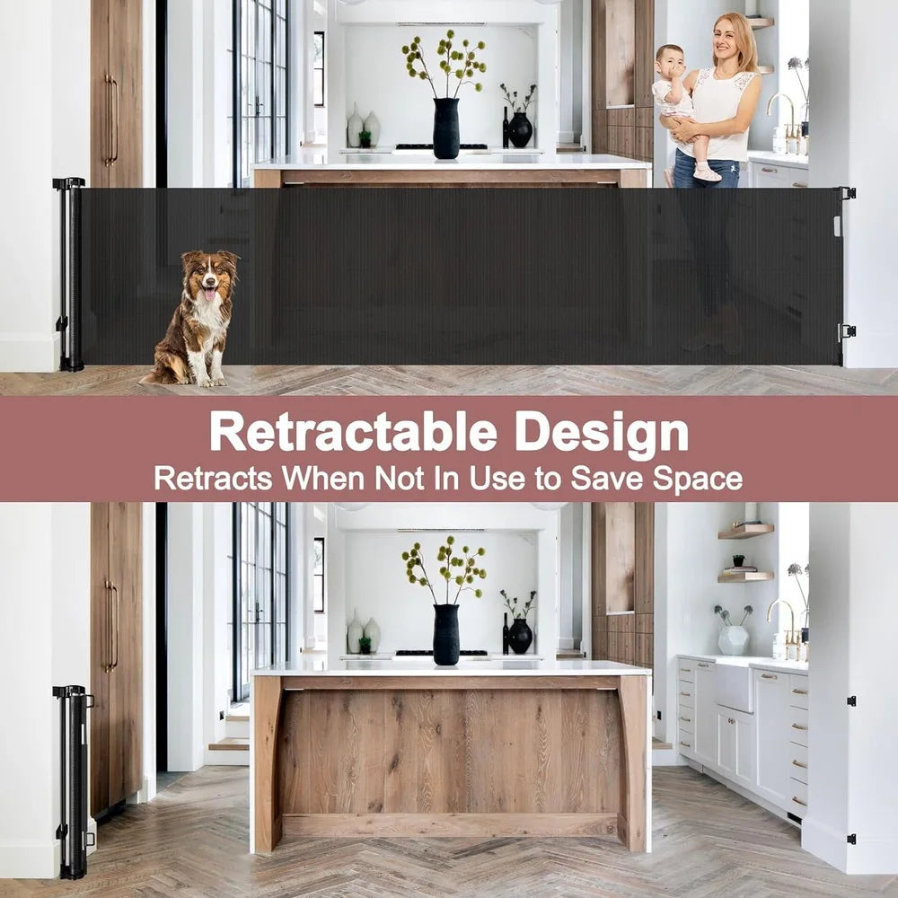 Extra Tall Retractable Baby & Pet Gate | 87cm Safety Barrier